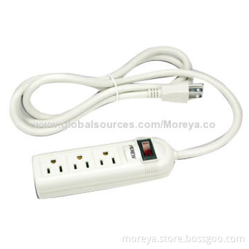 America Standard Power Strip with 3 Socket Outlets, 1.8m Extension Cord, Surge & Overload Protector
